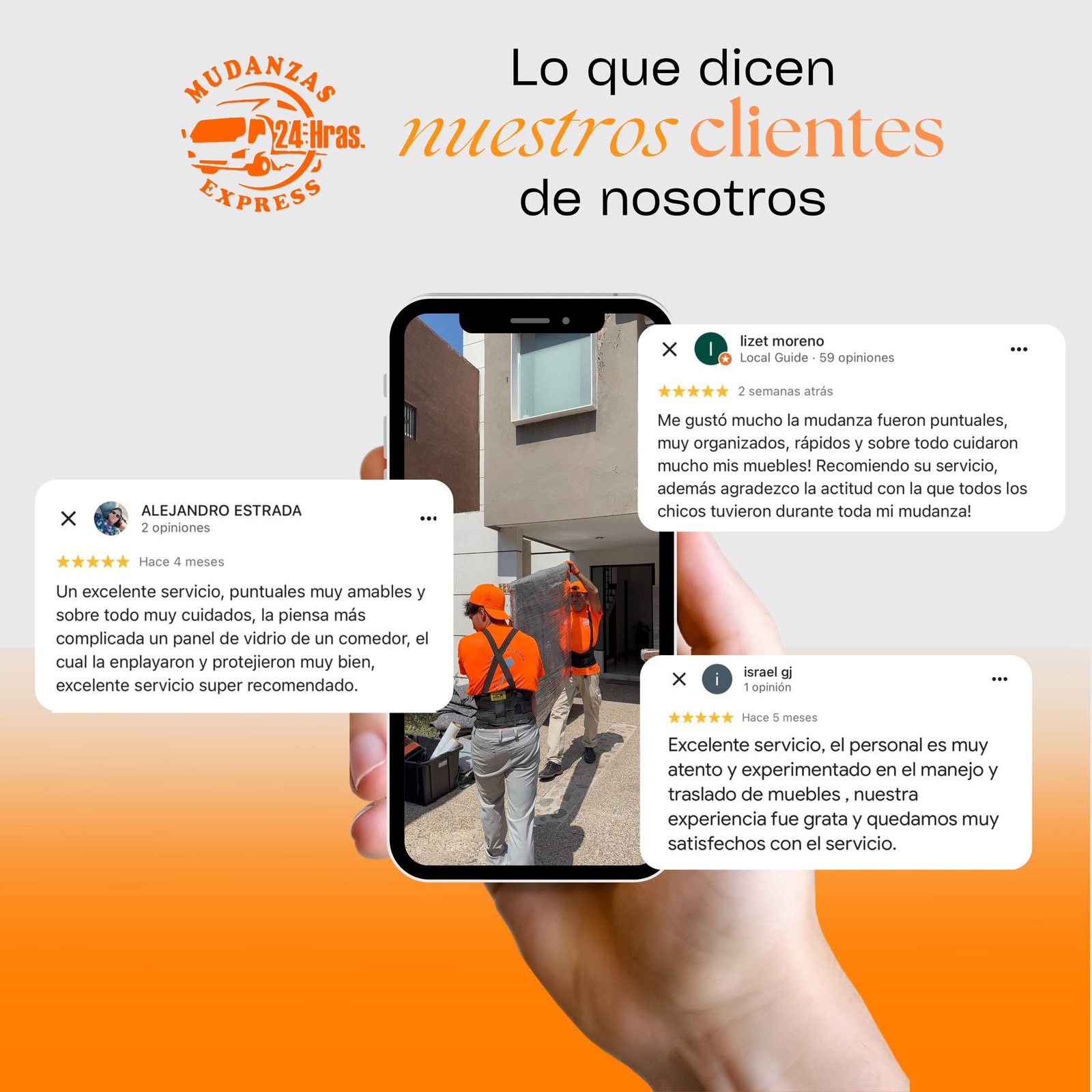 Cliente satisfecho con Mudanzas Express